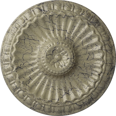 Ekena Millwork Linus Ceiling Medallion, Hand-Painted Castle Stone Crackle, 11 1/4"OD x 1 1/8"P CM11LICSC